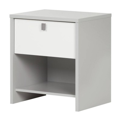 Cookie 1-Drawer Nightstand (Soft Gray and Pure White) 10513